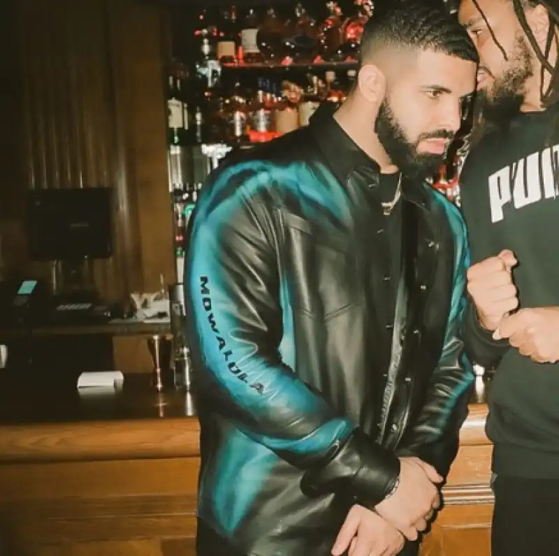 Drake Wears Custom Leather Jacket By Nigerian Designer, Mowalola Waploaded